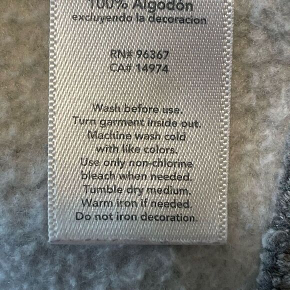 OshKosh B’gosh grey hoodie sweatshirt front zip kangaroo pockets lined hood unis - Picture 10 of 11